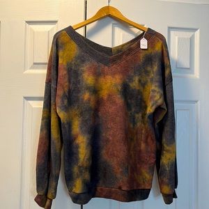 A very soft fun tie dyed styles top.